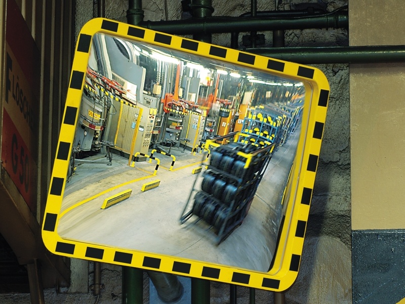 Yellow-Black Industrial mirror